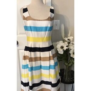 NINE WEST  Multi Color Stripped Summer Dress Size 4 ~ VGC